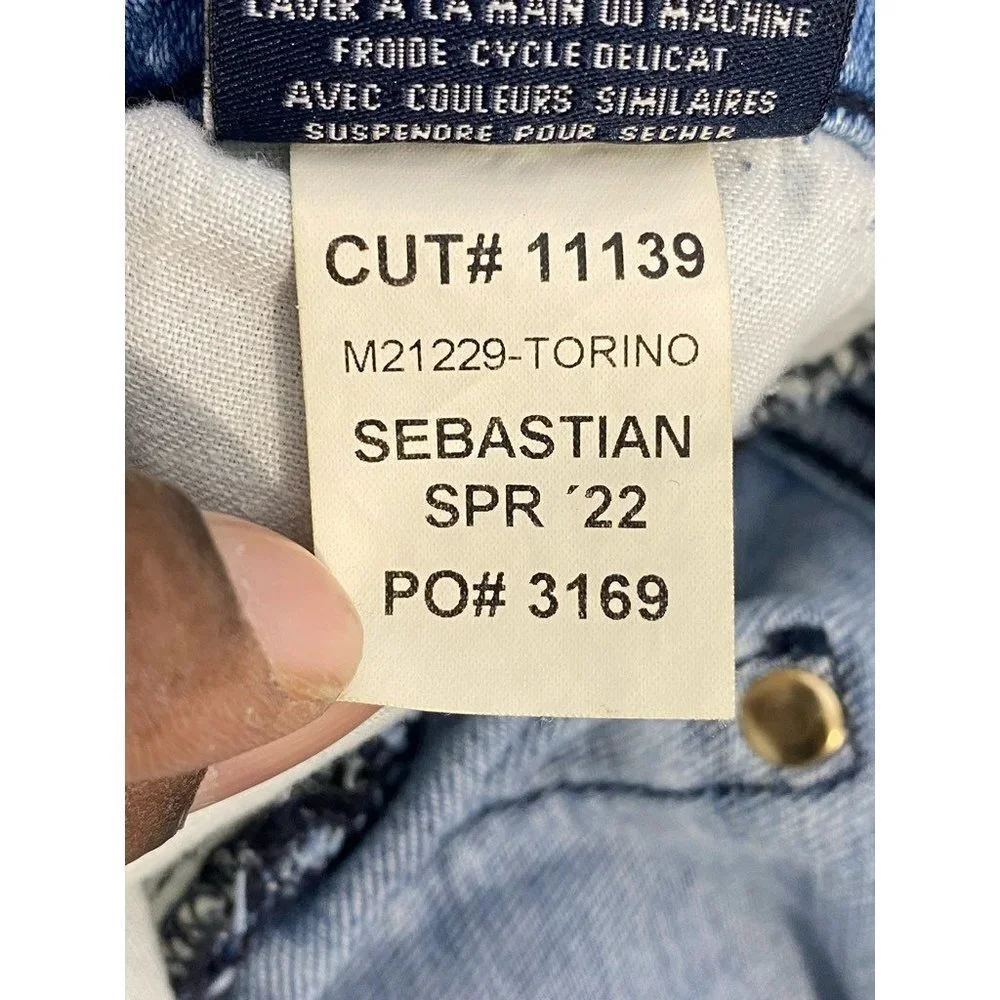 Fidelity Mens Torino Classic Straight Jeans Blue Stretch Light Wash Denim 34 New
